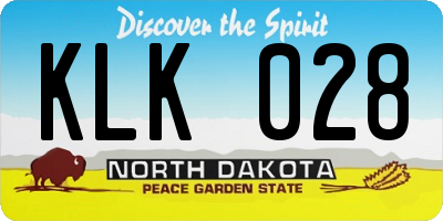 ND license plate KLK028