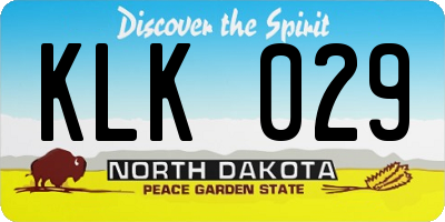 ND license plate KLK029