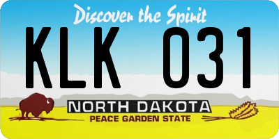 ND license plate KLK031