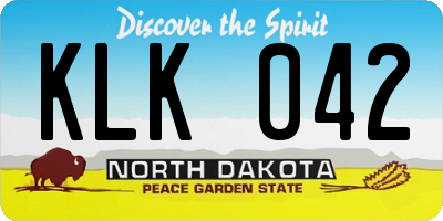ND license plate KLK042