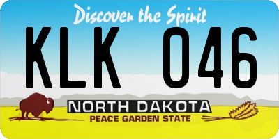 ND license plate KLK046