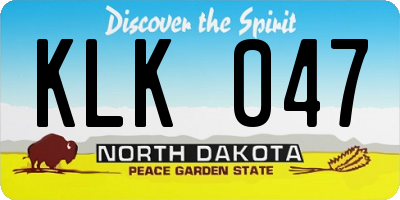 ND license plate KLK047