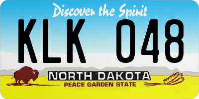 ND license plate KLK048