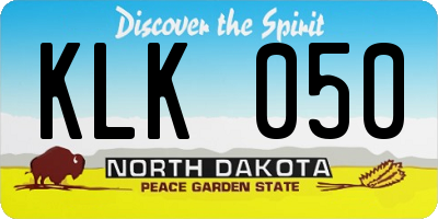 ND license plate KLK050