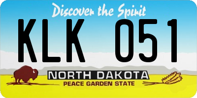 ND license plate KLK051