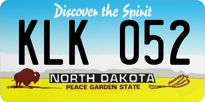 ND license plate KLK052
