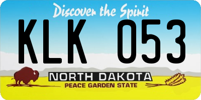 ND license plate KLK053