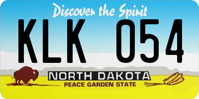 ND license plate KLK054