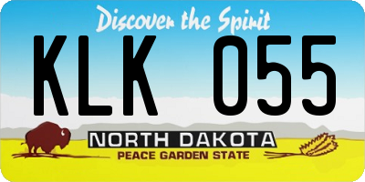 ND license plate KLK055