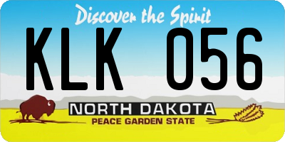 ND license plate KLK056