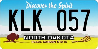 ND license plate KLK057
