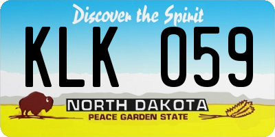 ND license plate KLK059