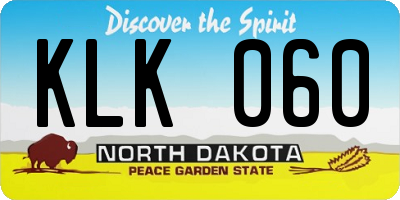 ND license plate KLK060