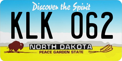 ND license plate KLK062