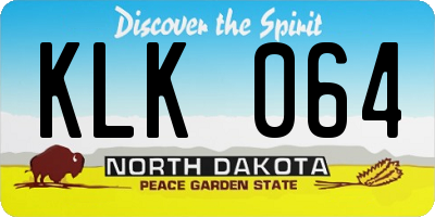 ND license plate KLK064
