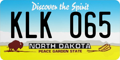 ND license plate KLK065