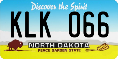 ND license plate KLK066
