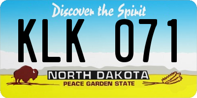 ND license plate KLK071