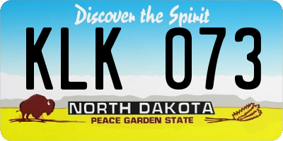 ND license plate KLK073