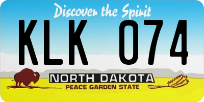 ND license plate KLK074