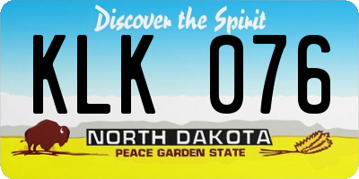 ND license plate KLK076