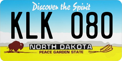 ND license plate KLK080