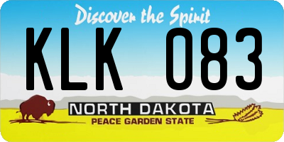 ND license plate KLK083