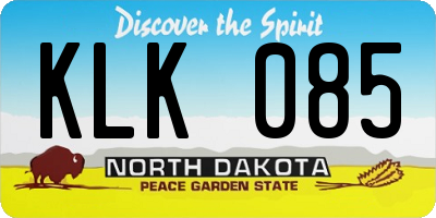 ND license plate KLK085