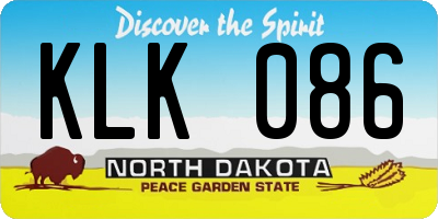 ND license plate KLK086