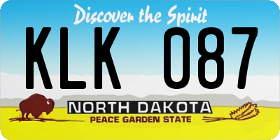 ND license plate KLK087