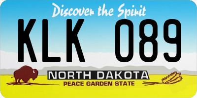 ND license plate KLK089