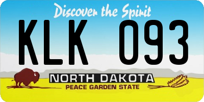 ND license plate KLK093