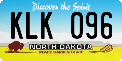 ND license plate KLK096