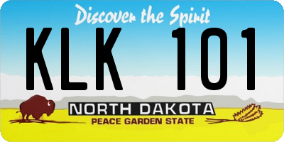 ND license plate KLK101