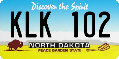 ND license plate KLK102