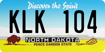 ND license plate KLK104