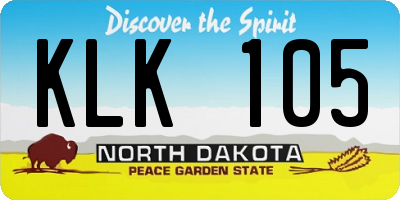 ND license plate KLK105