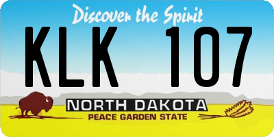 ND license plate KLK107