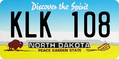 ND license plate KLK108