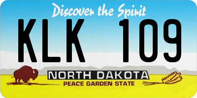 ND license plate KLK109