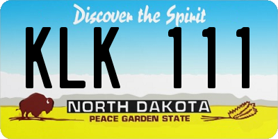 ND license plate KLK111