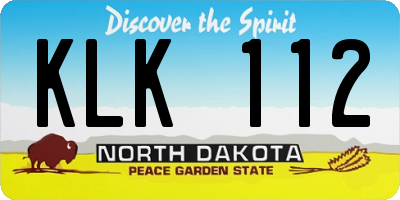 ND license plate KLK112