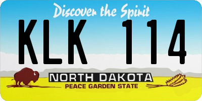 ND license plate KLK114