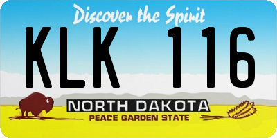 ND license plate KLK116