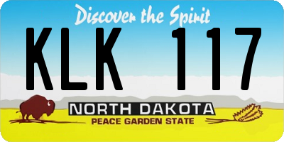 ND license plate KLK117