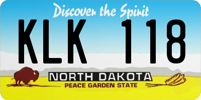 ND license plate KLK118