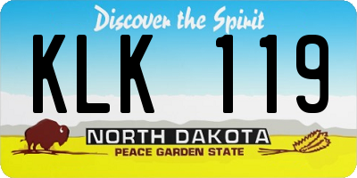 ND license plate KLK119