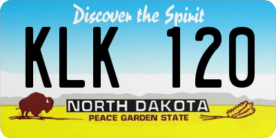 ND license plate KLK120