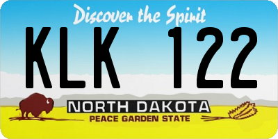 ND license plate KLK122