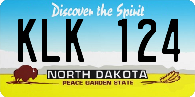 ND license plate KLK124